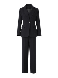 Completo <span class=keywords><strong>da</strong></span> Donna 2025 Nuovo Stile Autunno-Inverno, Tailleur Professionale alla Moda, Blazer con Pantaloni a Gamba Larga, Abito Formale Tre Pezzi - Product Image 3