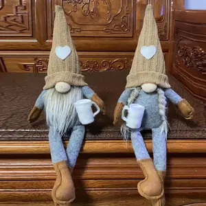 Wholesale Knitted Faceless Doll Long-Legged Coffee Gnomes For Christmas Decorations Holiday Figurine Toys
