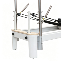 Lit d'entraînement professionnel Premium MZMM Pilates Reformer Semi High Cadillac Tower en alliage d'aluminium avec ressorts et revêtement en cuir microfibre