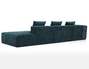 Canapé modulaire en velours côtelé pour petit appartement, ensemble de canapés sectionnels modernes en forme de bloc de tofu, entièrement en mousse compressée - Product Image 6