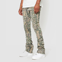 Pantalons pour hommes de créateurs personnalisés AeeDenim FOREST CARGO INSEAM Jean slim fuselé sur mesure à la taille et coupe empilée
