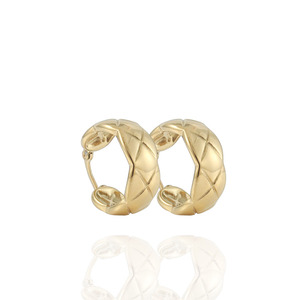 yunnique Gold Stainless Steel <b>Twisted</b> Hoop Earrings Geometric U <b>Shape</b> Unisex Fashion Jewelry - Product Image 2