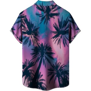 Camisa Hawaiana Holgada de Manga Corta para Hombre, con Logotipo Personalizado ODM, Transpirable, Cuello Mao, Impresión Serigráfica, Colores Personalizados, para la Playa - Product Image 4