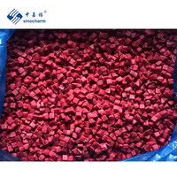 Sinocharm HACCP 4 bintang harga pabrik produk merek OEM 10mm disambung manis IQF buah bit merah gula kupas bit beku