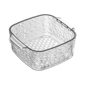Cesta de drenaje de doble capa con diseño de ondas de agua para lavar frutas y verduras en la cocina, con base de rejilla de 30x30 cm. - Product Image 1