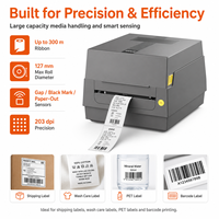 Harga Pabrik Printer Label Barcode Thermal Transfer Langsung 4 Inch Desktop 203dpi USB Ribbon Pengiriman Tahan Lama