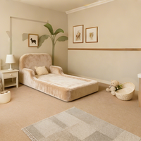 Soporte ODM OEM, Cama Sofá Infantil Moderna y Minimalista, Estructura de Espuma, Cabecera de Tela Suave, Base Ancha, para Uso en Escuelas, Apartamentos y Dormitorios