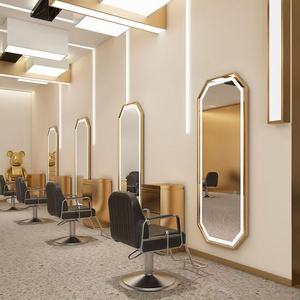 Sillón de Barbería de Diseño Moderno 2026 con Luz LED y Espejo, Muebles para Salón de Belleza y Peluquería, Hecho de Metal - Product Image 2