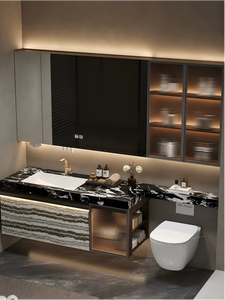 Luxury Modern Bathroom Cabinet Combo Toilet <strong>Side</strong> Shelf Extension Board Vanity <strong>Unit</strong> Custom Wash Basin Cabinet for Bathroom - Product Image 2