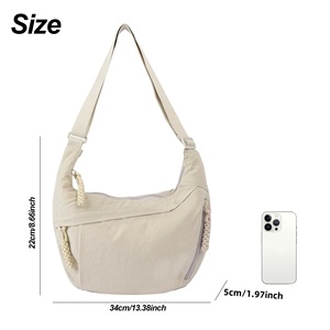 Bolso Bandolera de Nylon Sencillo para Mujer, Bolso de Hombro Versátil Tipo Dumpling con Logotipo Personalizable, Riñonera con Logotipo Personalizado - Product Image 4