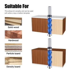 Milling Cutter 12mm 1/2" Shank Flush Trim <strong>End</strong> <strong>Mill</strong> Solid <strong>Carbide</strong> Spiral Double Bearing CNC Router Bit for Wood - Product Image 2