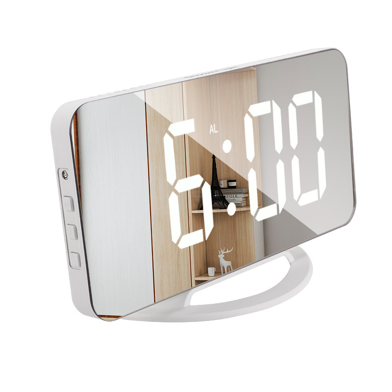 Modern LED Digital Alarm Desk Clock with USB Charger & Backlight - View 3