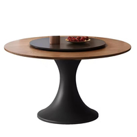 Table à manger moderne française de style mid-century, en bois de frêne massif, plateau en marbre, design écologique et imperméable, meubles de salle à manger pour hôtel et maison