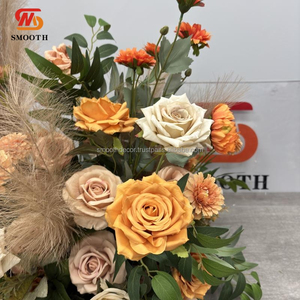 SMOOTH, venta al por mayor, corredor de boda, Bola de flores artificiales, Rosa mixta, diseño asimétrico, Decoración de mesa - Product Image 2