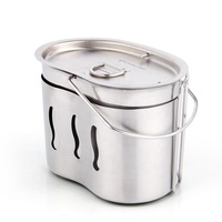 Boîte à déjeuner de Camping en acier inoxydable 304, édition cantine avec poignée de Bail et poêle à bois