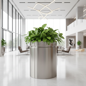 Vase décoratif pour hôtel, pot de fleurs et jardinière en acier inoxydable galvanisé / Vases décoratifs, vase de sol - Product Image 2