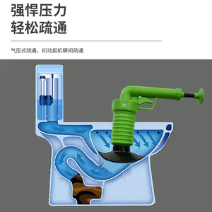 Limpiador de desagües, limpiador de desagües de inodoros, limpiador de desagües de suelo, limpiador de tuberías de un solo uso, limpieza de desagües domésticos neumática y manual - Product Image 1