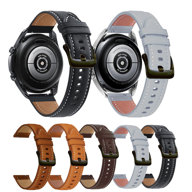 Business Quality Leather Men or Women Smartwatches Bracelet Watch Bands Strap 20mm 22mm for Samsung Galaxy Watch 3 Huawei