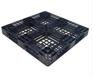 Full Perimeter Base Pallets Black Hot Sale Reusable Cheap Plastic Printed or Embossed for Free Plastic Pallet 1000 X 1200 4-way