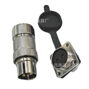 Connecteur d'aviation étanche GX25 2/8 broches, boîtier en alliage de zinc, contact en cuivre plaqué or, forme ronde mâle/femelle - Product Image 1