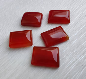 Ónix Rojo Natural en Forma Rectangular de 12x16 mm, Cabujón de Piedra Preciosa con Reverso Plano, Adecuado para Anillos, Collares, Fabricación de Joyas, Pulseras - Product Image 1