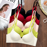 Soutien-gorge sans fil doux et sans couture pour femme, lingerie push-up confortable et gainante, bralette de maintien