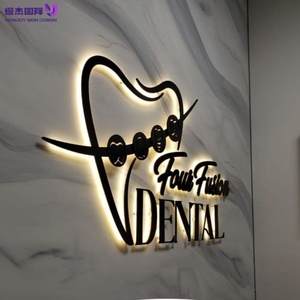 Insegna in Acciaio Inox Nero Opaco Retroilluminata per Salone di Bellezza, Targa con Logo LED Retroilluminato, Decorazione Murale per Estetisti e Spa - Product Image 3