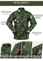 Vêtements tactiques en tissu tissé respirant à camouflage numérique, uniforme ACU