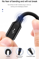 Kain Anyaman Tahan Lama 1M Pengisian Cepat USB 2.0 untuk 3.1 Data Tipe C Kabel untuk Xiaomi MacBook Huawei