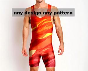 Combinaison de lutte personnalisée imprimée en polyester pour l'été, uniforme d'équipe par sublimation, respirante, anti-humidité, séchage rapide, antibactérienne - Product Image 1