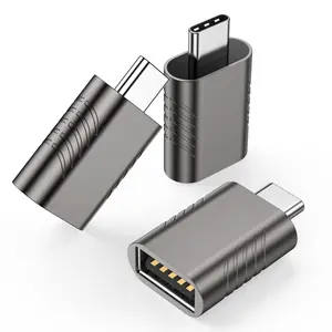 Adaptador USB de alumínio tipo C para USB3.0, adaptador OTG USB tipo C USB3.0 fêmea, para laptop e celular, novidade