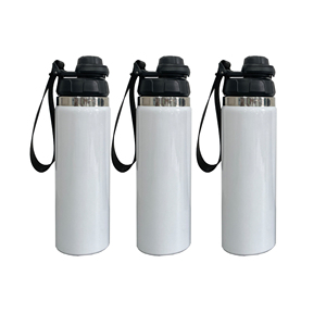 16oz 20oz Adult Kids <b>White</b> Blank Sublimation Double Walled Vacuum Stainless Steel <b>Water</b> <b>Bottle</b> With Strap Flip Top Lid for DIY - Product Image 2