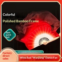 Éventail de danse chinoise Yangge haut de gamme, nouveau style, dégradé rouge vif, pour performance adulte et d'âge moyen