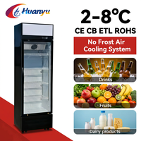 Vitrine Réfrigérée Professionnelle en Verre Trempé Transparent avec Refroidissement par Air et Sans Givre pour Supermarchés et Magasins de Détail