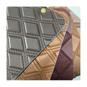 China Supplier Factory Sell Embossed Stitch Leather Leather Embroidery Quilted Leather For Car Seat Cover And Car Mat