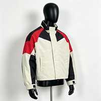 Blouson de course rétro pour homme, coupe-vent colorblock, col montant, fermeture éclair, streetwear, nylon léger, logo personnalisé OEM 180 g/m²