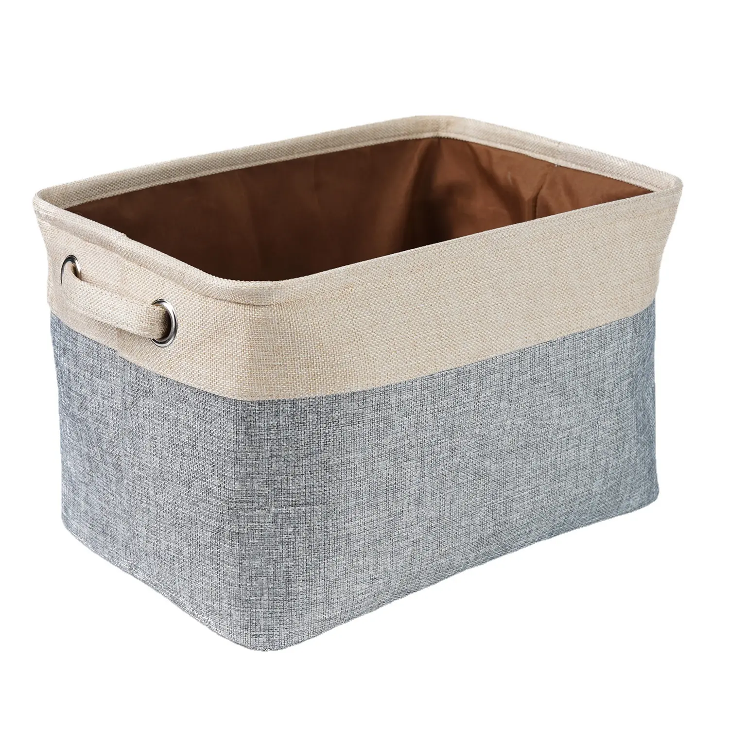 High Quality Collapsible Cotton Linen Fabric Baskets Kids Toy Storage Bins Organizer Basket For Shelves