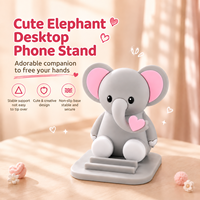 Support de téléphone éléphant 3D en PVC, mignon et populaire, pour bureau et maison, ornement de bureau, support de téléphone animal éléphant