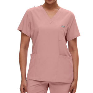 <span class=keywords><strong>Divisa</strong></span> Infermieristica alla Moda con Scollo a V e Maniche Corte, Uniforme Sanitaria per Uomini e Donne - Product Image 2
