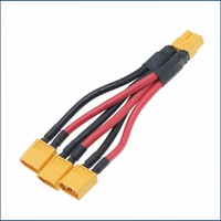Connecteur personnalisé XT60 XT90, rallonge de batterie parallèle à double câble, séparateur en Y avec fil en silicone 14AWG pour batterie et moteur RC