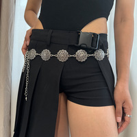2024 femmes métal taille chaîne petit Style parfumé rétro fleur creux matière plastique nouveau Style ethnique robe jean décoration