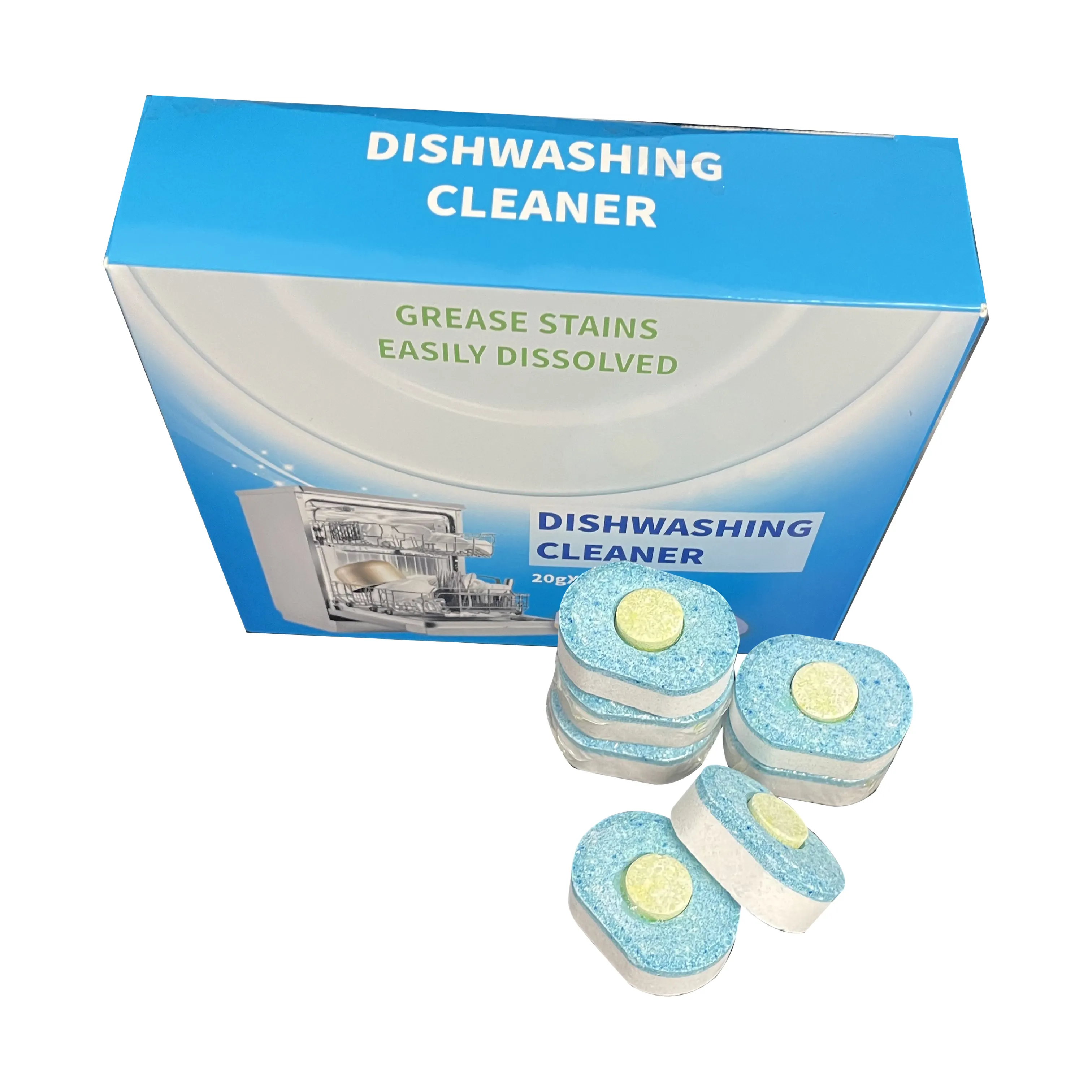 2024 Hot Selling Efficient cleaning Household Solid Detergent Dishwasher Cleaner 20g 3-in-1 Dishwashing Tablets