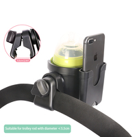 Conception de dessin animé poussette porte-gobelet avec support pour téléphone bébé poussette organisateur 2 en 1 voyage universel porte-boisson