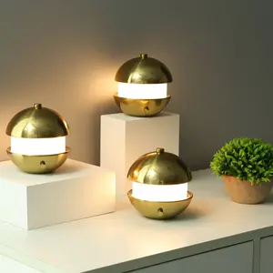 Metal Colored Ball Lamp Touch Dimmable Acrylic Beside Table Lamp Bed Side Night Decor Light