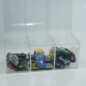 Caja de Exhibición Acrílica Transparente Preensamblada, Ecológica y Dividida en 3 Secciones, para Juguetes y Modelos, para Exhibición en el Hogar - Product Image 3