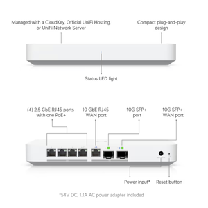 UXG-Fiber (30W) pour UniFi Cloud Gateway, double bande, plus de 300 utilisateurs, fonction modem, WEP QoS, version américaine, WDS/WPS - Product Image 3