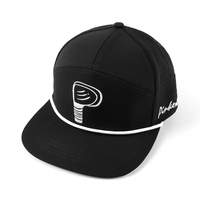 Gorra de Béisbol Personalizada BSCI de Alta Calidad, 7 Paneles, Visera Plana, Orificios Cortados con Láser, Cierre de Cuerda, Logotipo Bordado en Poliéster, Impermeable y Perforada