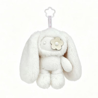 Nouvelle poupée en peluche porte-bonheur transfrontalière, adorable lapin fleuri, porte-clés en tissu de fourrure luxueux pour pendentif de sac à dos