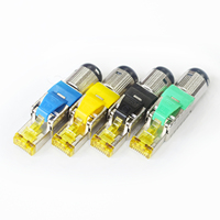 Conector RJ45 CAT6 CAT6A CAT7 CAT8 8P8C, sin herramientas, aleación de Zinc, terminación Ethernet blindada, enchufes modulares/cabeza de cristal sin perforación
