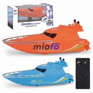 Jouet de bateau de course télécommandé pour enfants 2.4G modèle de hors-bord électrique pour l'eau d'été batterie étanche incluse - Product Image 1
